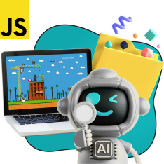 Язык программирования JavaScript + AI. Проектное обучение + геймификация + AI-помощники - КИБЕРшкола программирования для детей, компьютерные курсы для школьников, начинающих и подростков - KIBERone г. Асбест